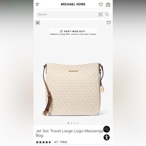 Michael Kors Vanilla Jet Set Travel Bag! 🤍💛😍